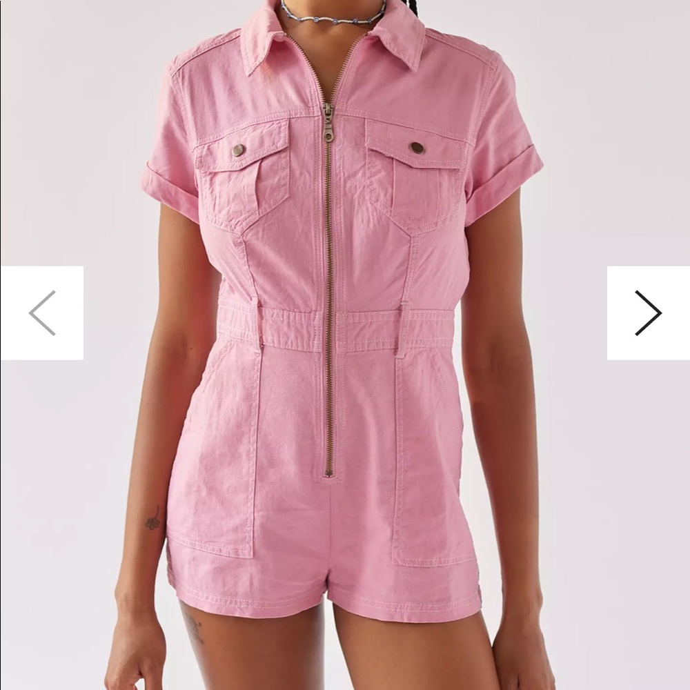 BDG linen zip up romper